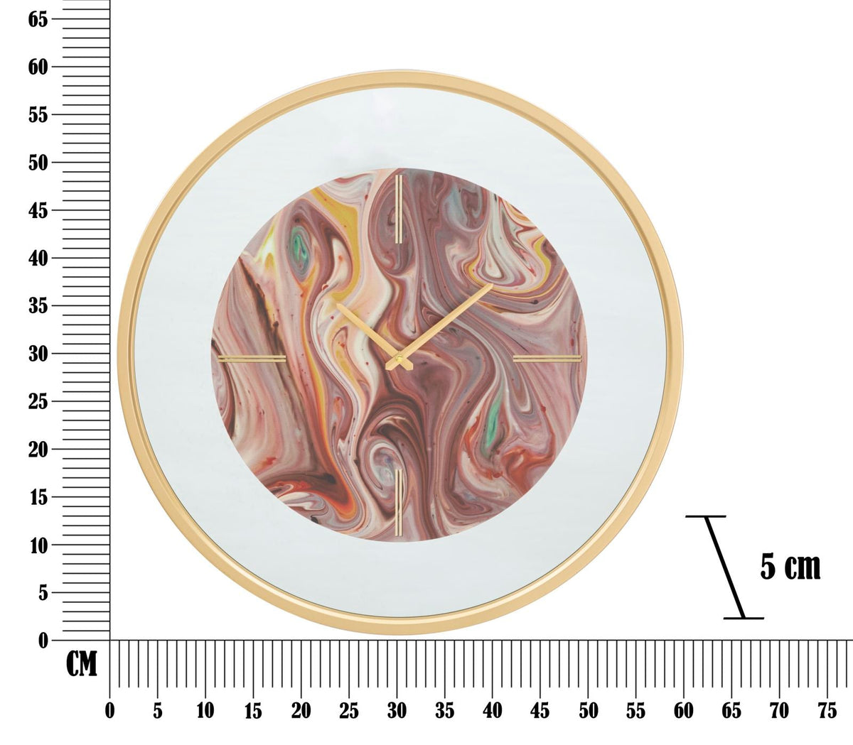Wanduhr Spiegel Bunt 60 cm – Wanduhr