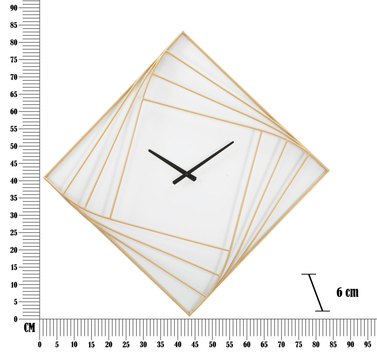 Wanduhr Geometrisch Gold 85 cm – Uhr Wohnzimmer