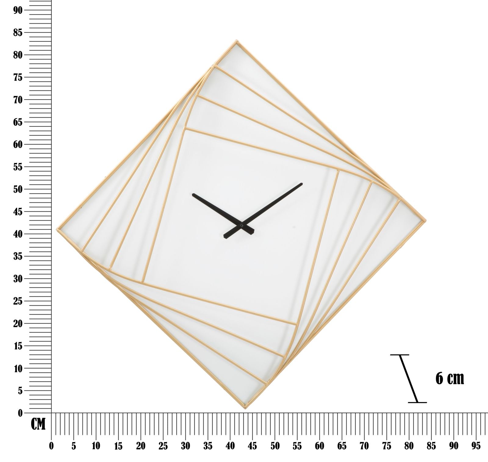 Wanduhr Geometrisch Gold 85 cm – Uhr Wohnzimmer