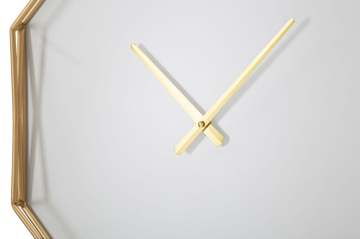 Wanduhr Gold Achteckig Gold 56 cm – Uhr Wohnzimmer