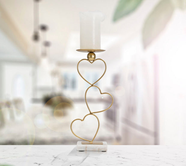 Kerzenständer Herz Gold Marmor – Kerzenhalter Deko