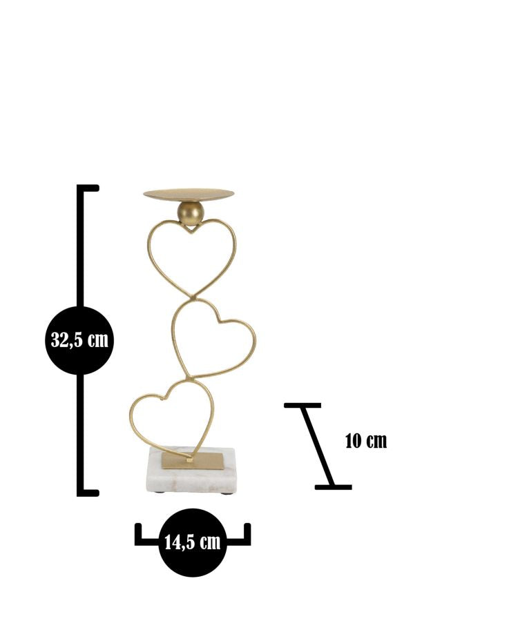 Kerzenständer Herz Gold Marmor – Kerzenhalter Deko