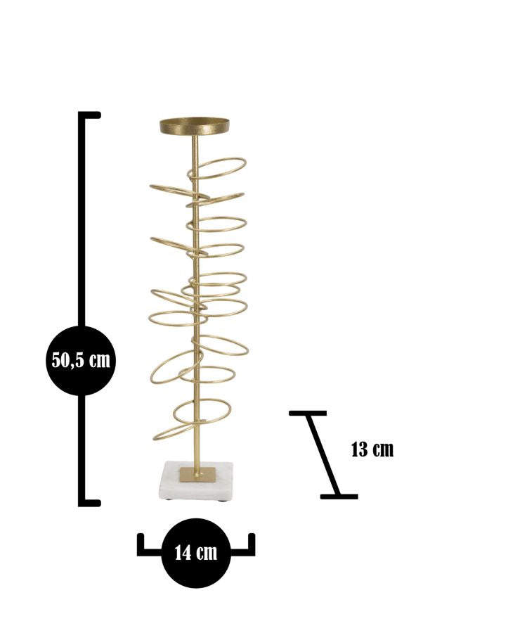 Kerzenständer Rings Gold Weiß – Kerzenständer