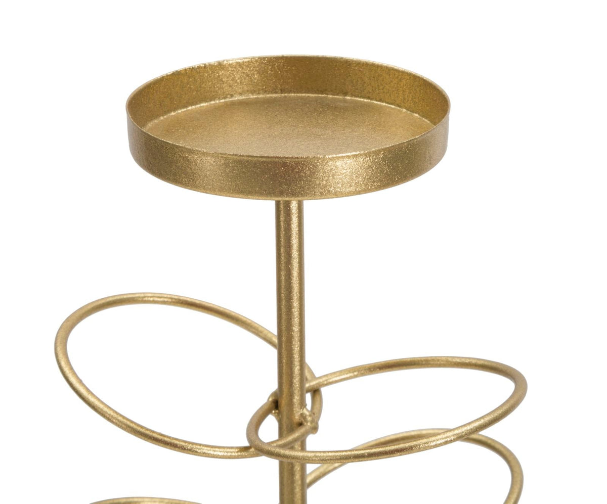 Kerzenhalter Rings Gold Weiß – Kerzenhalter