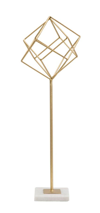 Dekofigur Geometrisch Gold Weiß 52,5 cm – Skulptur Deko