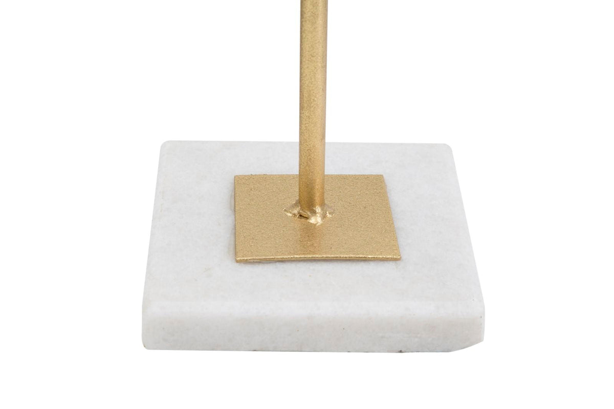 Dekofigur Geometrisch Gold Weiß 52,5 cm – Skulptur Deko