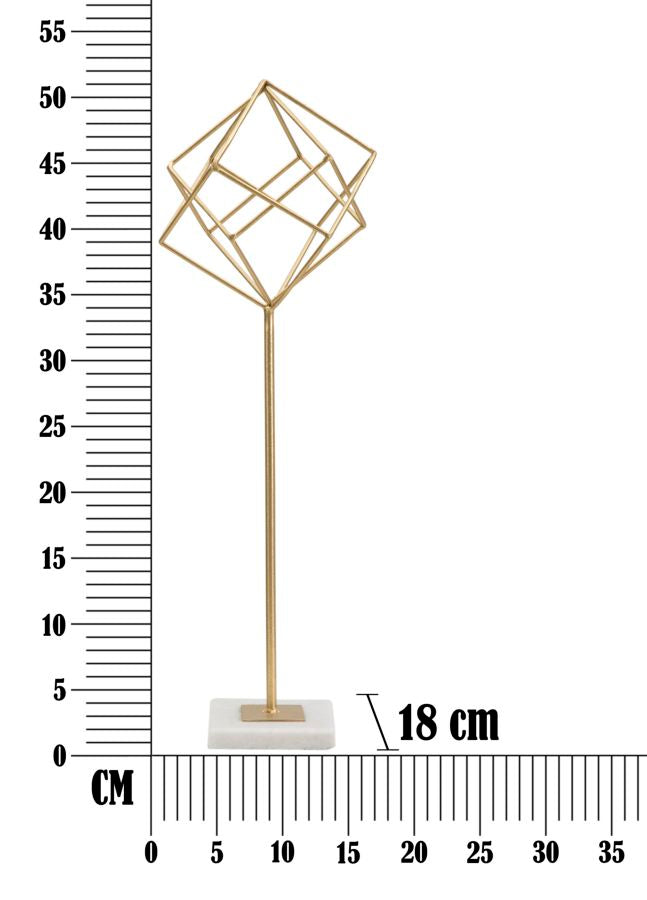 Dekofigur Geometrisch Gold Weiß 52,5 cm – Skulptur Deko