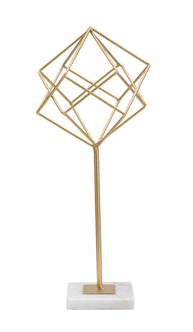 Dekofigur Geometrisch Gold Weiß 41,5 cm – Skulptur Deko