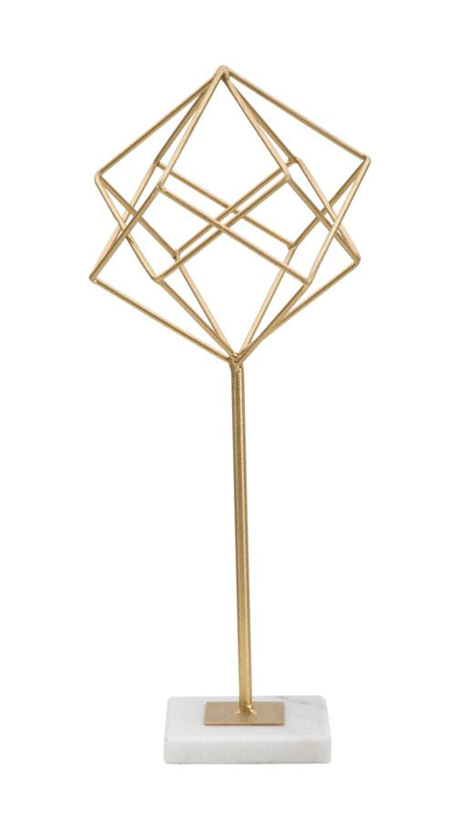 Dekofigur Geometrisch Gold Weiß 41,5 cm – Skulptur Deko