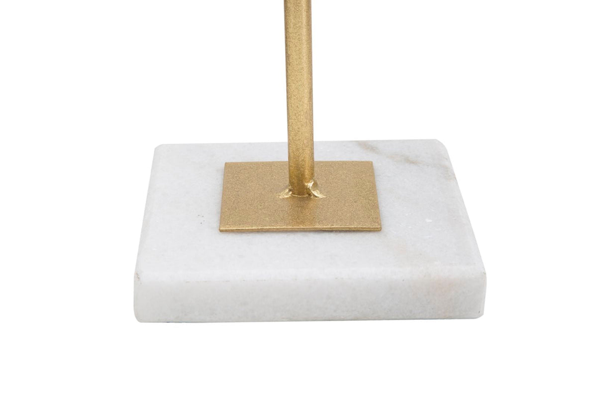 Dekofigur Geometrisch Gold Weiß 41,5 cm – Skulptur Deko