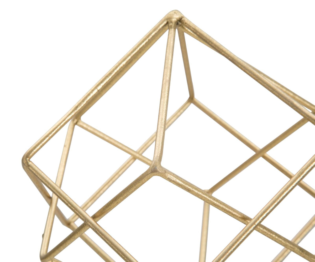 Dekofigur Geometrisch Gold Weiß 41,5 cm – Skulptur Deko