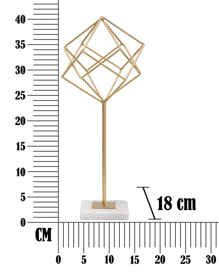 Dekofigur Geometrisch Gold Weiß 41,5 cm – Skulptur Deko