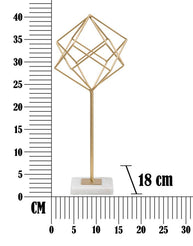 Dekofigur Geometrisch Gold Weiß 41,5 cm – Skulptur Deko