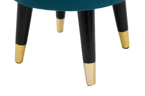 Hocker Paris Petrol Gold Samt – Polsterhocker Deko