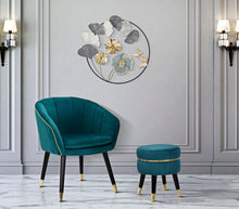 Hocker Paris Petrol Gold Samt – Polsterhocker Deko