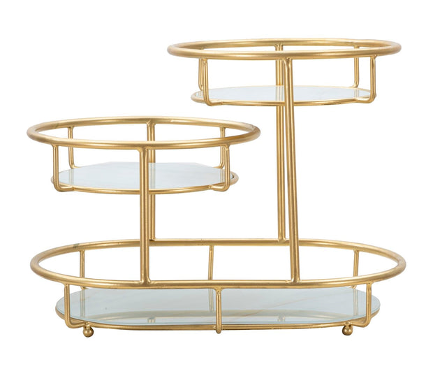 Etagere Gold 3-stufig Spiegel – Schmucktablett
