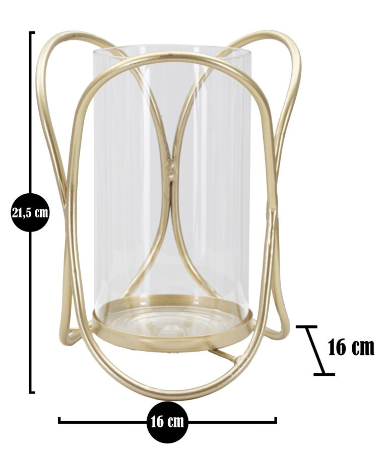 Teelichthalter Glox Gold Glas – Windlicht Deko