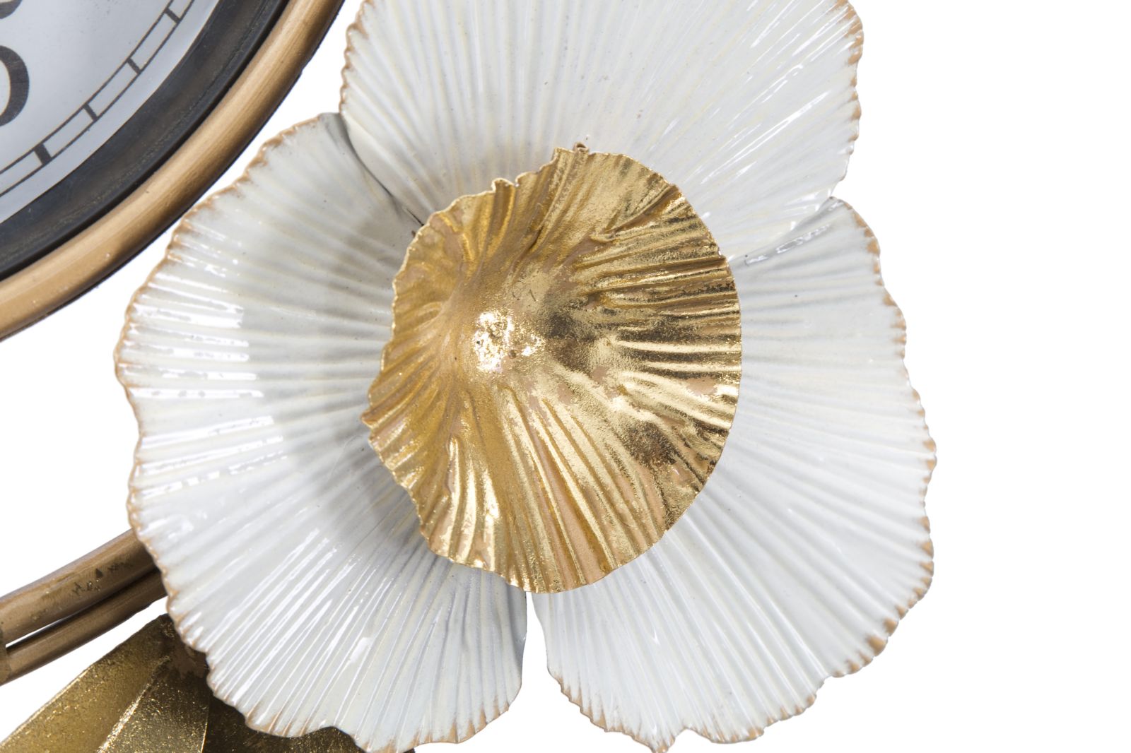 Wanduhr Blätter Gold 45,5 cm – Uhr Wohnzimmer