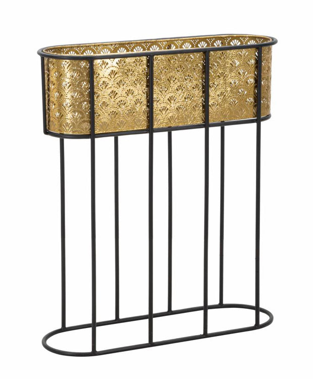 Übertopf Oval Gold Schwarz 70 cm – Pflanztopf