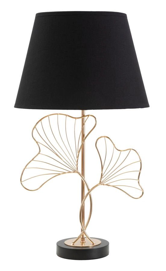 Tischlampe Blätter Schwarz Gold 60 cm – Tischleuchte