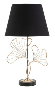 Tischlampe Blätter Schwarz Gold 60 cm – Tischleuchte
