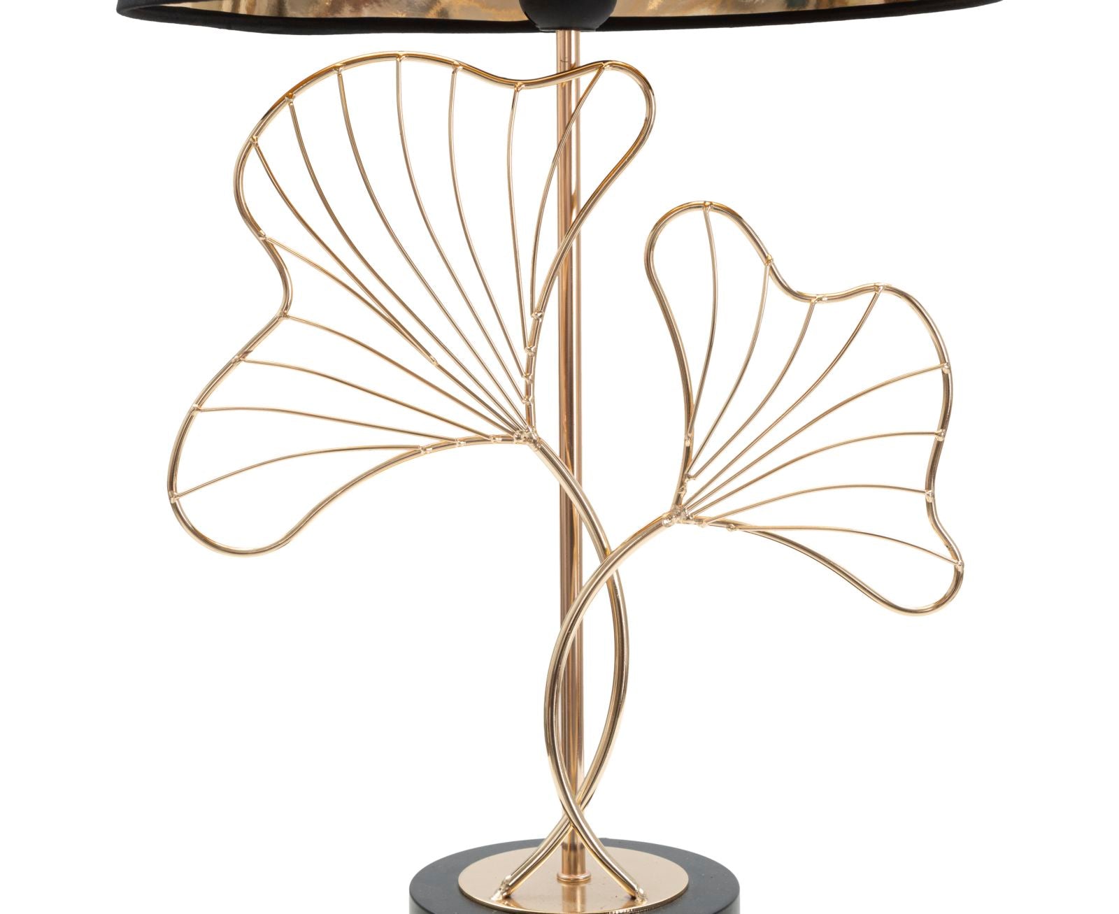 Tischlampe Blätter Schwarz Gold 60 cm – Tischleuchte