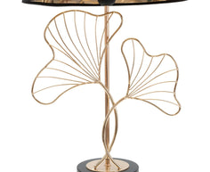 Tischlampe Blätter Schwarz Gold 60 cm – Tischleuchte