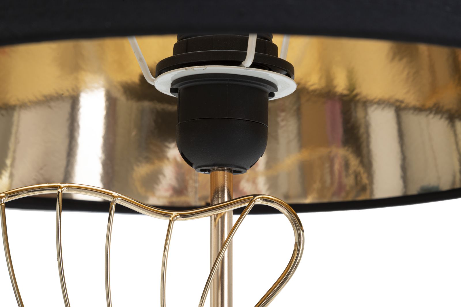 Tischlampe Blätter Schwarz Gold 60 cm – Tischleuchte