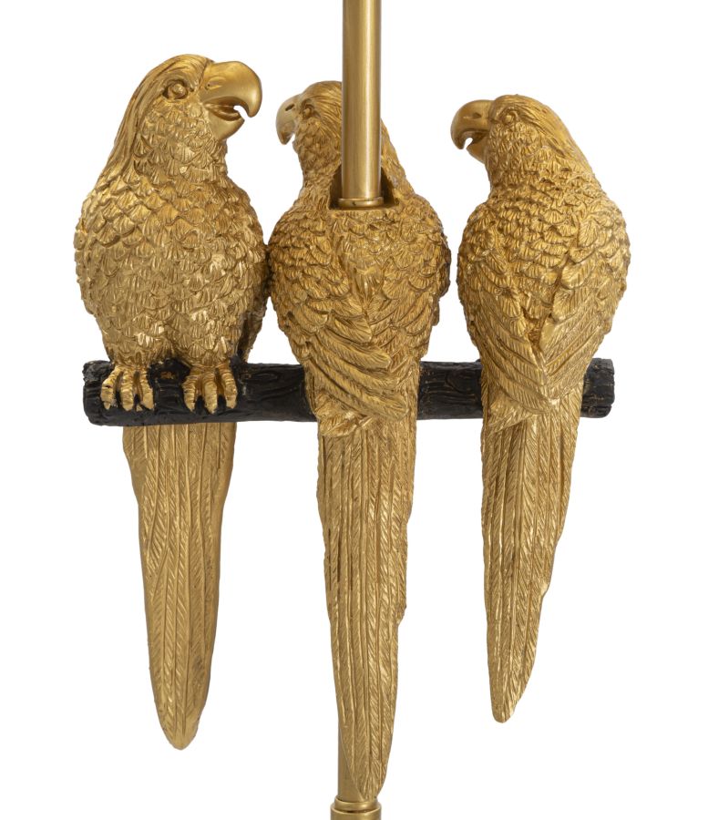 Stehlampe Papageien Schwarz Gold 164,5 cm – Stehleuchte