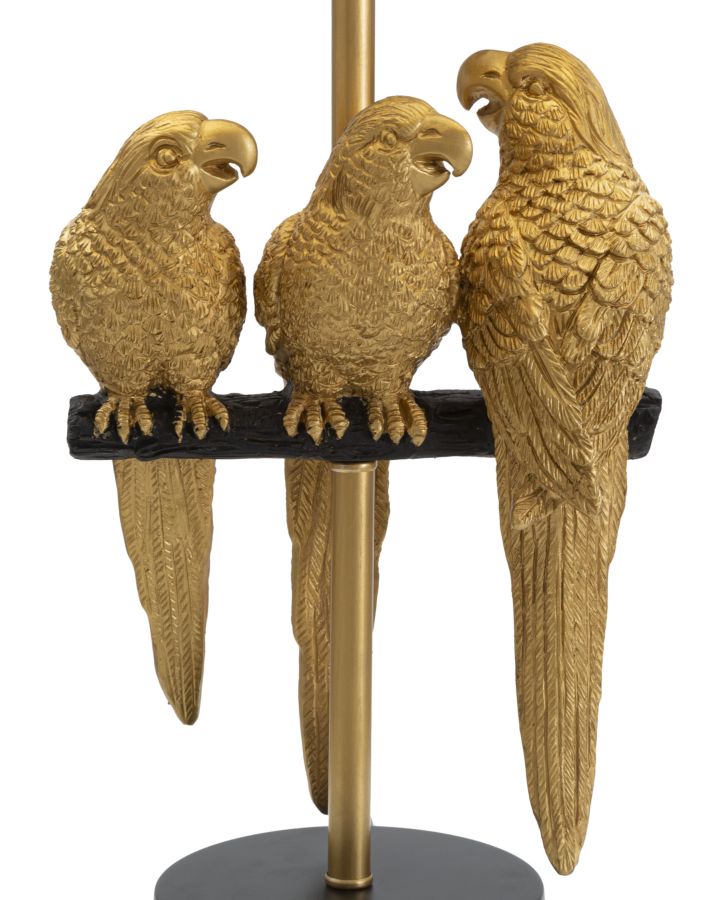 Tischlampe Papageien Schwarz Gold 62,5 cm – Tischleuchte