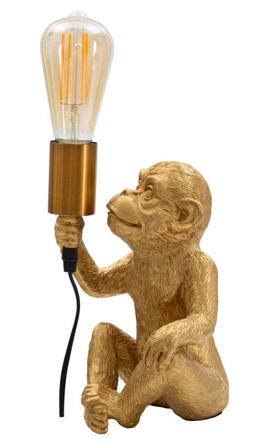 Tischlampe Affe Gold 25 cm – Tischleuchte