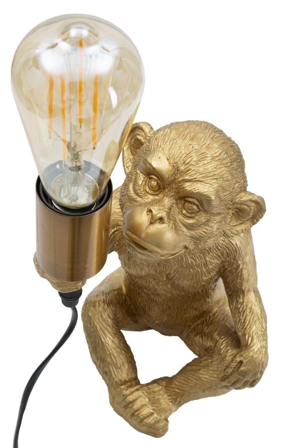 Tischlampe Affe Gold 25 cm – Tischleuchte