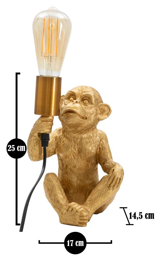 Tischlampe Affe Gold 25 cm – Tischleuchte