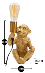 Tischlampe Affe Gold 25 cm – Tischleuchte