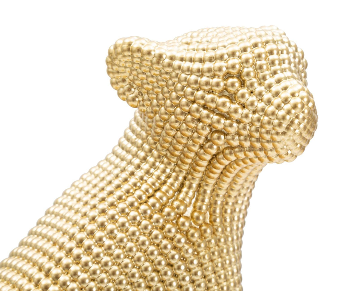 Dekofigur Leopard Sitzend Gold – Tierfigur