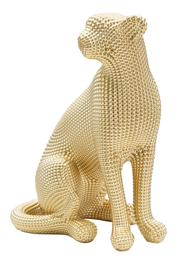 Dekofigur Leopard Sitzend Gold – Tierfigur