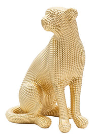 Dekofigur Leopard Sitzend Gold – Tierfigur