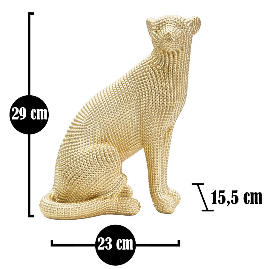 Dekofigur Leopard Sitzend Gold – Tierfigur