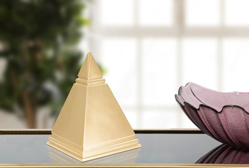Dekofigur Pyramide Gold 15,5 cm – Skulptur Deko