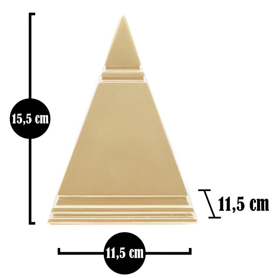 Dekofigur Pyramide Gold 15,5 cm – Skulptur Deko