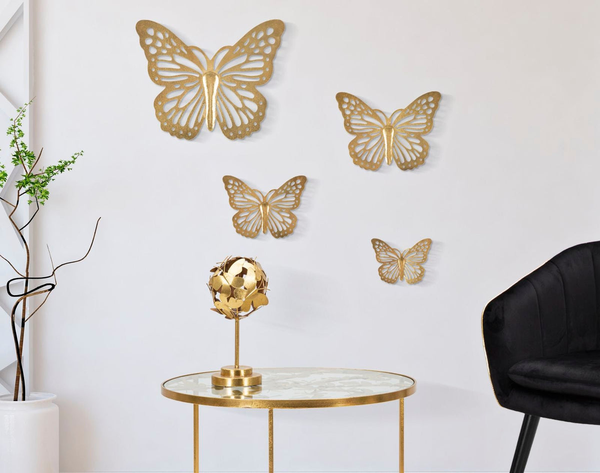 Wandpaneel Schmetterling Gold 29 cm – Wanddeko