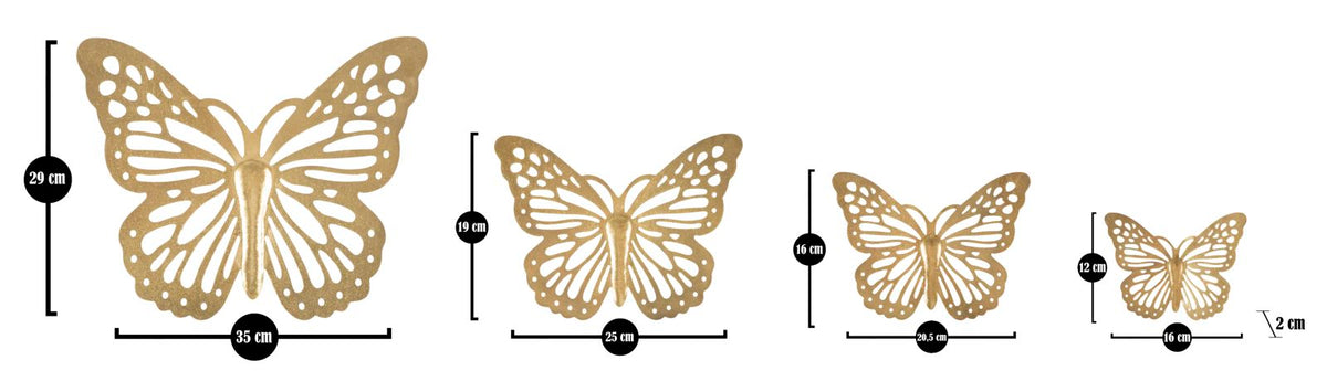 Wandpaneel Schmetterling Gold 29 cm – Wanddeko