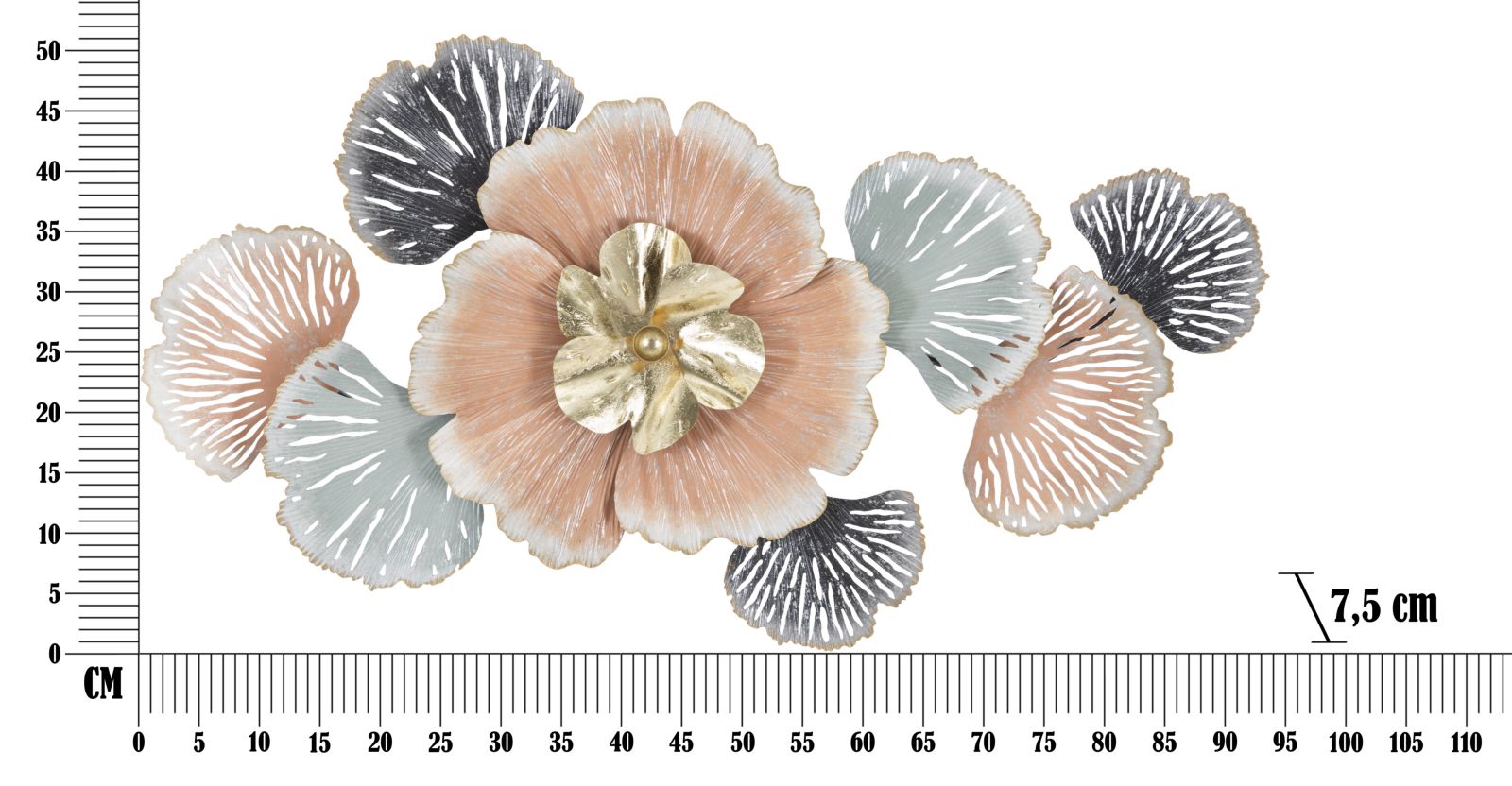 Wandpaneel Blumen Bunt 53 cm – Wanddeko