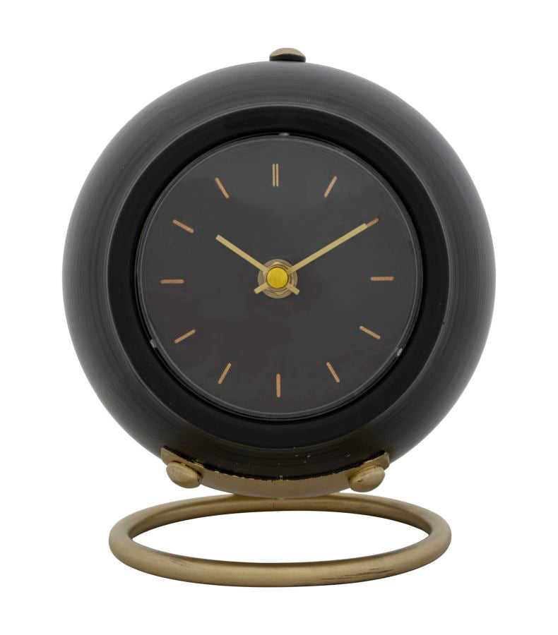 Tischuhr Kugel Schwarz Gold – Deko