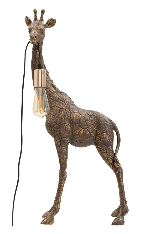 Tischlampe Giraffe Antikgold 80 cm – Tischleuchte