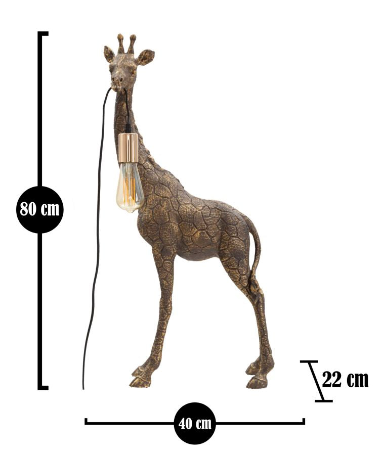 Tischlampe Giraffe Antikgold 80 cm – Tischleuchte
