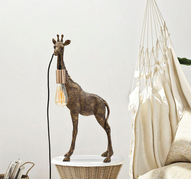 Tischlampe Giraffe Antikgold 60 cm – Tischleuchte