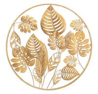 Wandpaneel Blätter Jungle Gold 80×80 cm – Wanddeko