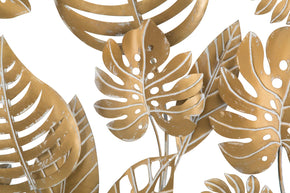 Wandpaneel Blätter Jungle Gold 80×80 cm – Wanddeko