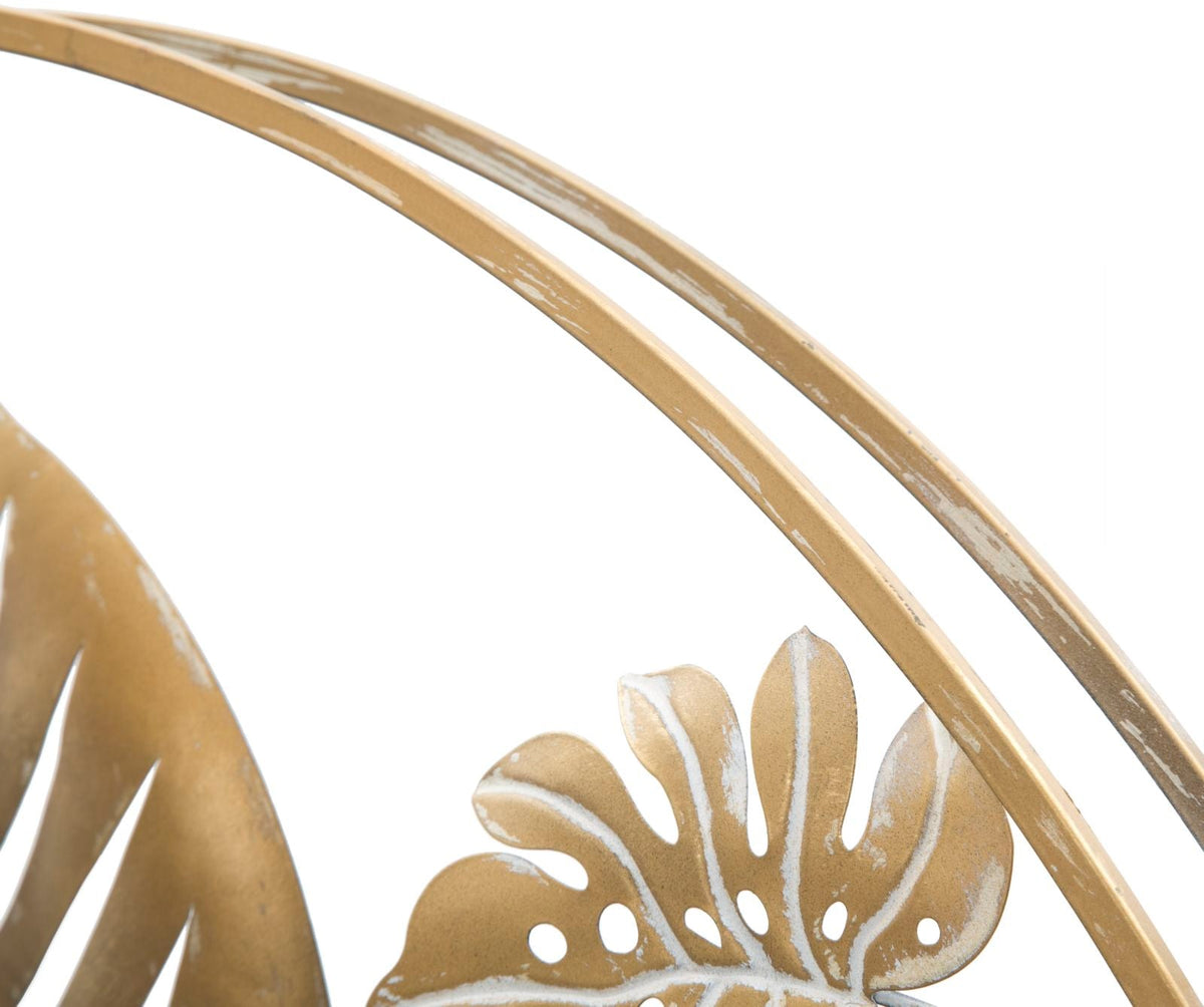 Wandpaneel Blätter Jungle Gold 80×80 cm – Wanddeko